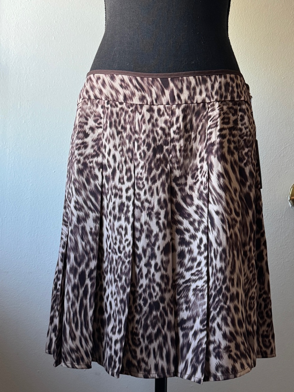 Vince Camuto Brown Leopard Print Circle Skirt